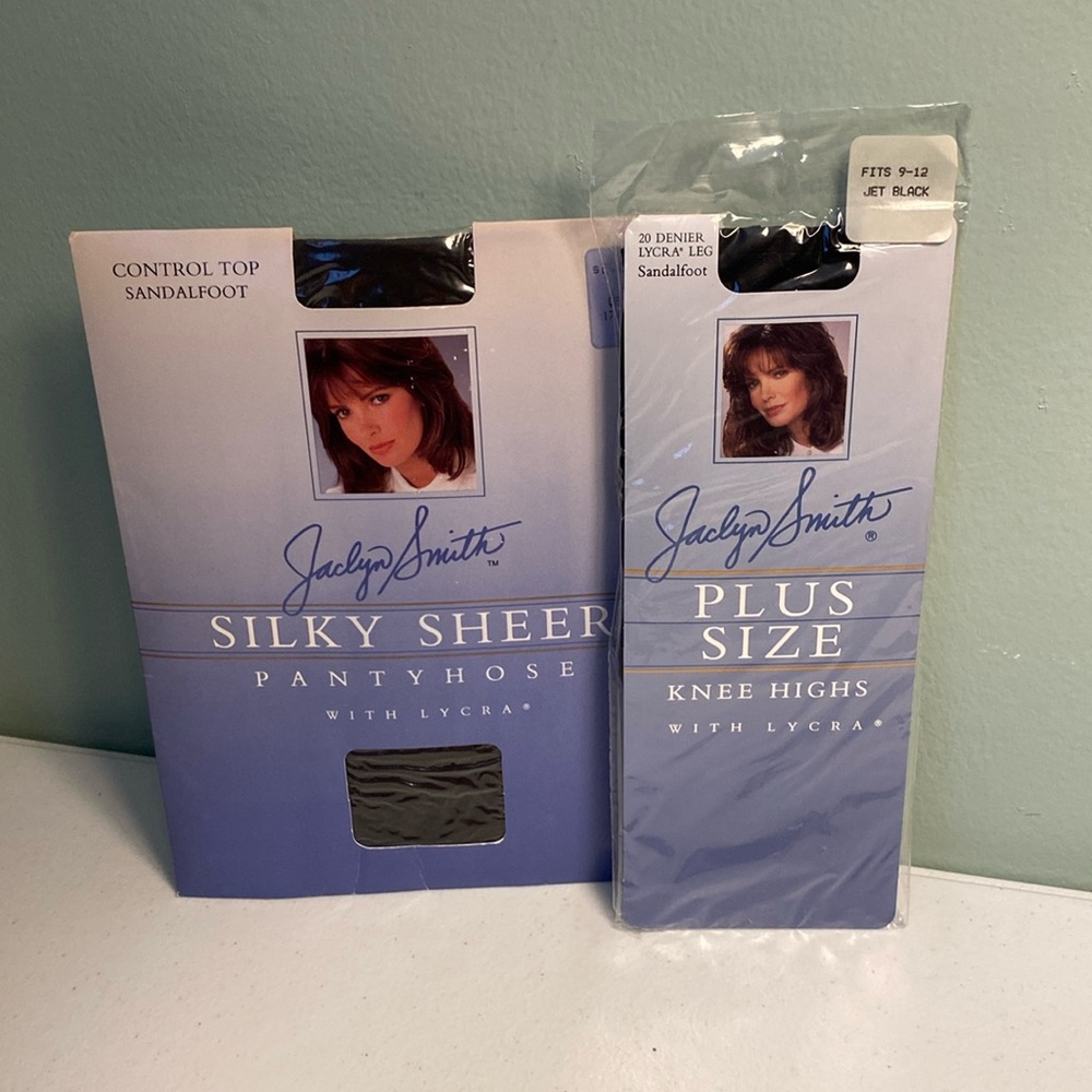 Jaclyn Smith Silky Sheer Pantyhose and Plus Size Knee Highs